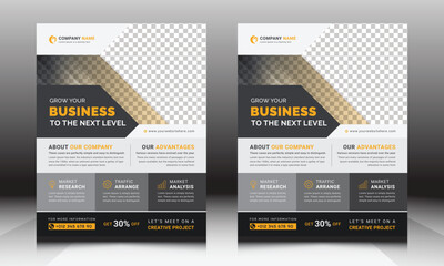 Unique Yellow Corporate Business Flyer Vector Template Design with Creative Style