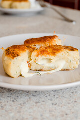 homemade potato patties with cheese