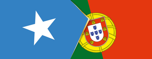 Somalia and Portugal flags, two vector flags.