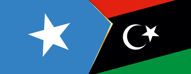 Somalia and Libya flags, two vector flags.