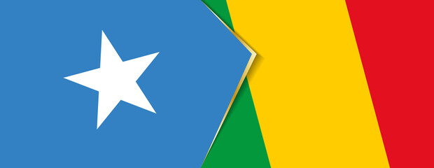 Somalia and Mali flags, two vector flags.