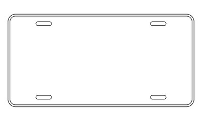 Blank license plate template. Clipart image - 425572436
