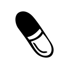 Capsule doodle icon. Vector hand drawn illustration on white background isolated.