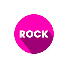 Rock text icon flat design vector