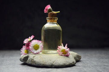 Obraz na płótnie Canvas fresh daisy bio organic aroma oil