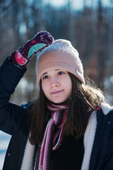 Cute teenager on winter vacation