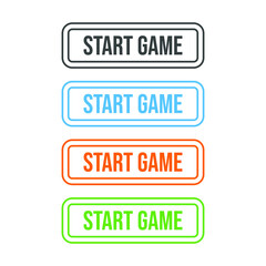 Start game web buttons icon label design vector