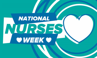 National Nurses Week. Thank you nurses. Medical and health care concept. Fighters against viruses and diseases. In honour of the doctors. Celebrated annual in United States. Vector illustration poster