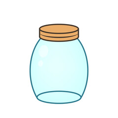 Cartoon Empty jar icon. Clipart image isolated on white background