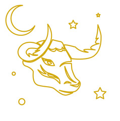 Plakat The illustration - zodiac sign in the gold color.