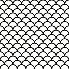 Japanese oriental circle background. Seamless vector pattern