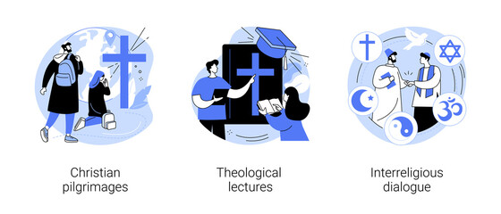 Fototapeta premium Doctrine of god abstract concept vector illustrations.