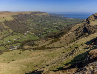 Fototapeta premium Glenariff Glen, Glacial carving, Causeway coast and Glens coastal route, County Antrim, Northern Ireland