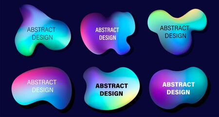 Abstract design vector illustration. Modern logo template. Set of banners, bright layout, liquid forms. Flat image with shadow.
