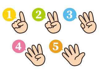 指でカウント　数字　アイコン