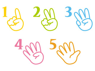 指でカウント　数字　アイコン