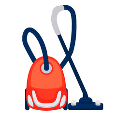 vacuum cleaner on a white background. Vector illustration in cartoon style