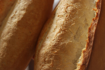 Homemade crispy bread details. Natural food background.