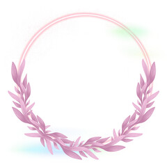 Obraz premium Raster flower wreath. Floral illustration on white background. Botanical image can be used for wedding invitation, design template, greeting card, patterns fill.