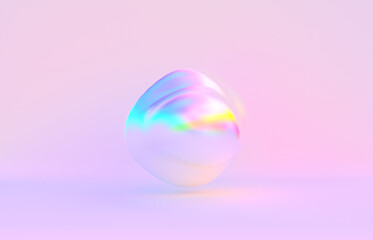 Abstract geometric crystal background, iridescent texture, faceted gem. 3d rendering.