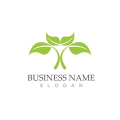 Logos of green Tree leaf ecology