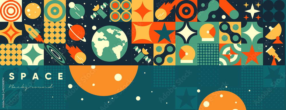Canvas Prints space. cosmos. vector illustrations. abstract backgrounds, patterns on the theme of space. minimalis
