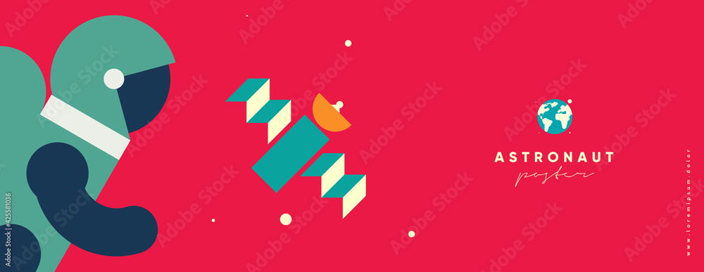 Poster space. cosmos. vector illustrations. simple flat illustrations about space and the science of the un