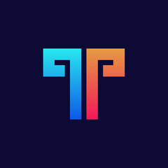 Fototapeta premium Letter T logo icon design template elements. vector illustration