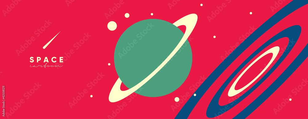 Poster space. cosmos. vector illustrations. simple flat illustrations about space and the science of the un