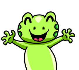 Stylized Adorable Happy Frog
