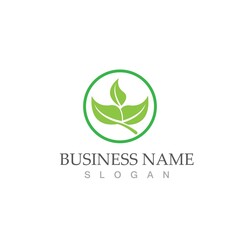 Logos of green Tree leaf ecology