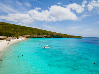  Cas Abou Beach on the caribbean island of Curacao, Playa Cas Abou in Curacao Caribbean tropical...