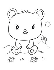 Mignon Ours Panda Livre Coloriage Page Illustration Vectorielle Art