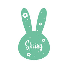 Spring banner with rabbit head