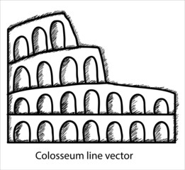 'Colosseum' line vector illustration. line drawing