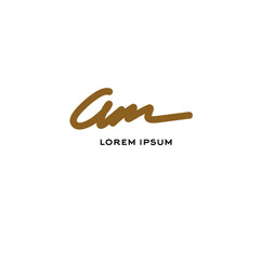Initial am beauty monogram and elegant logo design