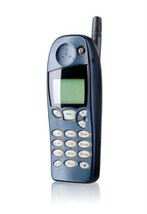 retro Mobiltelefon isoliert auf weiß