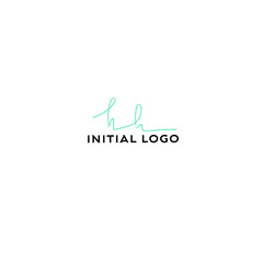 Initial hh beauty monogram and elegant logo design