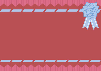 Naklejka premium Decorative Bow, Zigzag Border, maroon and pink Background