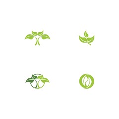 Logos of green Tree leaf ecology