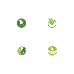 Logos of green Tree leaf ecology