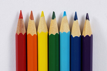 Rainbow Pencils abstract background lined up