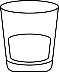 Brandy glass logo. Black linear glass. Vector icon. Bramdy glass on a white background. 