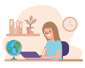 schoolgirl elearning scene