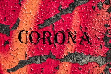 roter hintergrund mit schrift corona