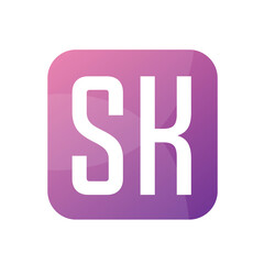 SK Letter Logo Design With Simple style