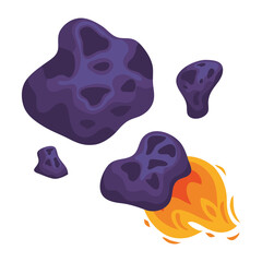space meteorites icons