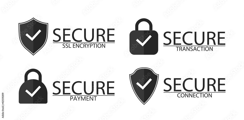 Poster ssl, encryption, connection and transaction icon. logo of secure ssl and encryption. lock for secure