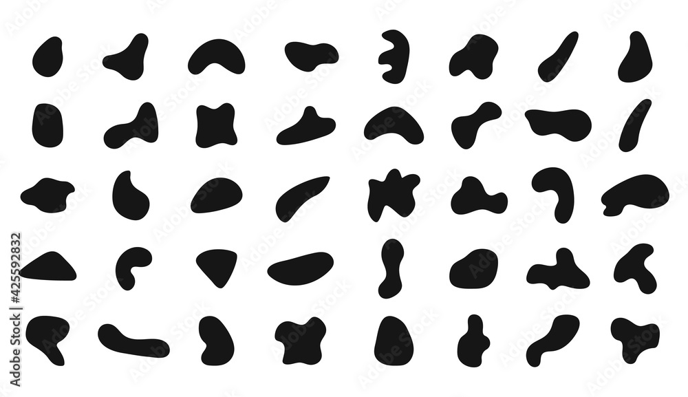 Aufkleber blob shape. abstract irregular shapes. random organic shapes. amorphous pebble, drop and splodge. bl
