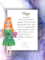 Zodiac horoscope. Astrological card signs in chibi style. Vector illustration.
